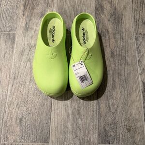 adidas Kids Neon Lime Slip-On Clogs